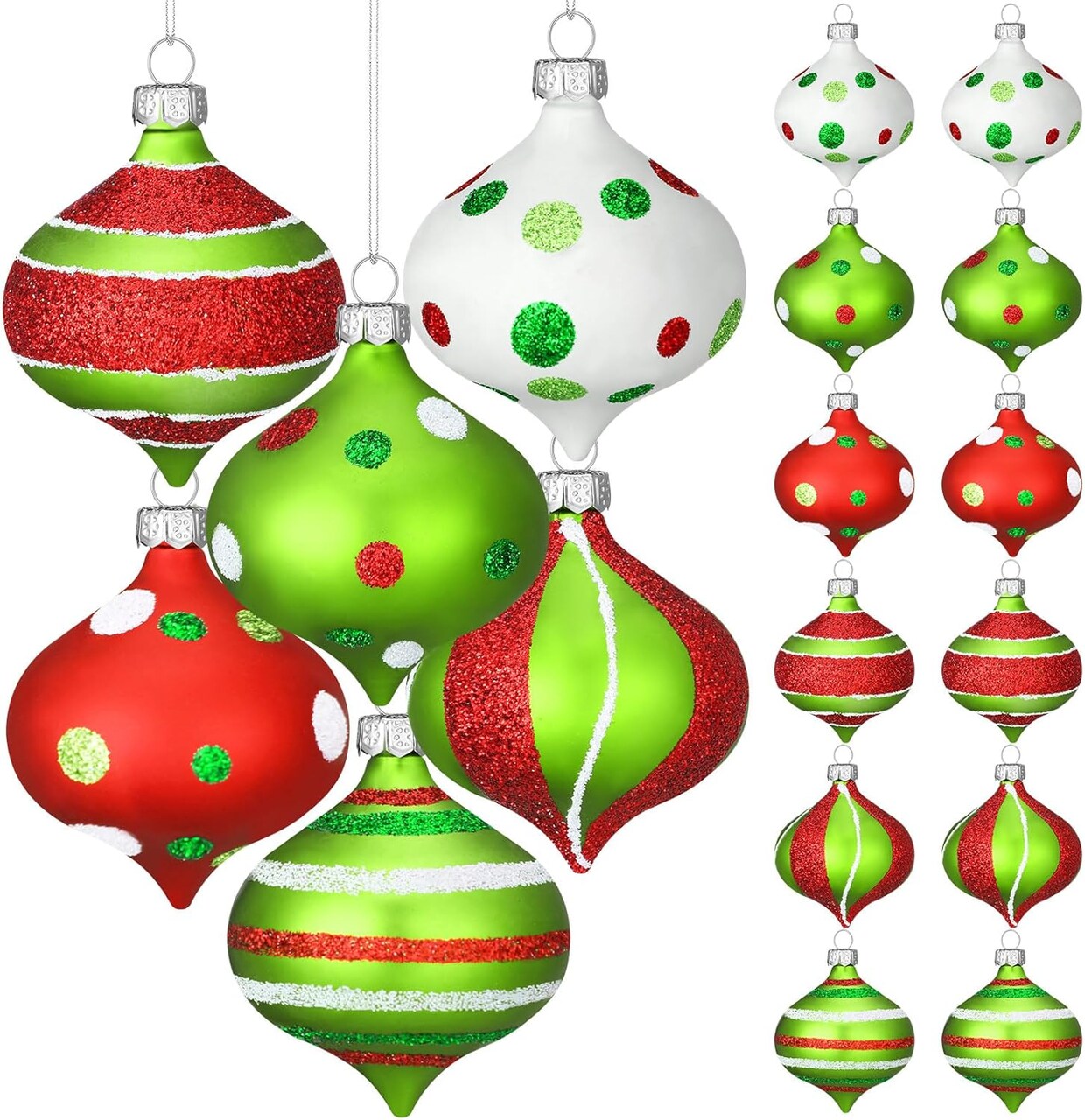 12 Pcs Christmas Ball Ornaments Glittering Plastic Hanging Decorations (Classic,2.36 Inch)